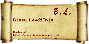 Blasy Lavínia névjegykártya
